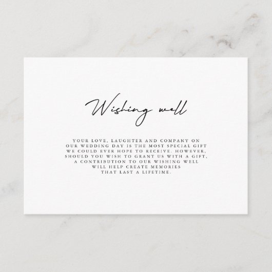 シンプルミニマル白黒の結婚願い井戸 エンクロージャーカード (正面)