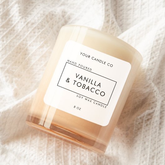 シンプルミニマル白黒キャンドルラベル スクエアシール