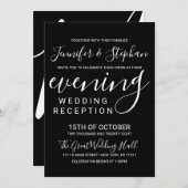 シンプルミニマル白黒タイポグラフィ披露宴 招待状 (正面/裏面)