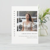 シンプルミニマル白黒フォト卒業 案内状 (スタンド正面)