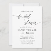 シンプルミニマル白黒ブライダルシャワースクリプト 招待状 (正面)