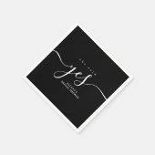 シンプルミニマル白黒ブライダルシャワー スタンダードカクテルナプキン (角)