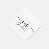 シンプルミニマル白黒ブライダルシャワー スタンダードカクテルナプキン (角)