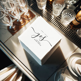 シンプルミニマル白黒ブライダルシャワー スタンダードカクテルナプキン