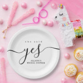 シンプルミニマル白黒ブライダルシャワー ペーパープレート (パーティー)