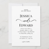 シンプルミニマル白黒モダンクラシックエレガント 招待状 (正面)