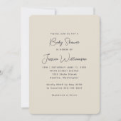 シンプルミニマル白黒モダンブライダルシャワー 招待状 (正面)