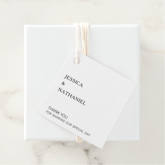 シンプルミニマル白黒モダン結婚ズ フェイバータグ (インサイチュ)