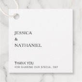 シンプルミニマル白黒モダン結婚ズ フェイバータグ (正面)