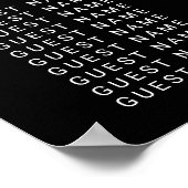 シンプルミニマル白黒座席表 ポスター (角)