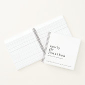 シンプルミニマル白黒結婚ズゲストブック ノートブック (内部)