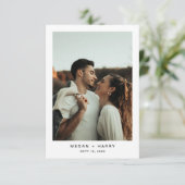 シンプルミニマル白黒結婚ズ サンキューカード (スタンド正面)