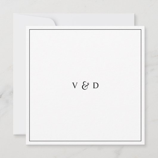 シンプルミニマル白黒結婚ズ 招待状 (裏面)