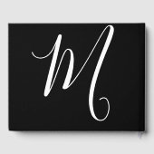 シンプルミニマル白黒結婚タイポグラフィ ゲストブック (裏面)