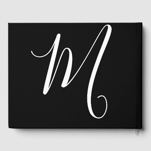 シンプルミニマル白黒結婚タイポグラフィ ゲストブック (裏面)