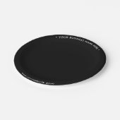 シンプルミニマル白黒縁ど事業文字 ペーパープレート (アングル)