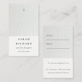 シンプルミニマル皮革テクスチャ価格ラベル名 名刺