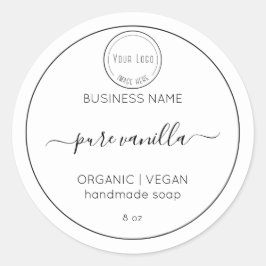 シンプルミニマル石鹸ラベルビジネステンプレート ラウンドシール