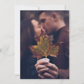 シンプルミニマル秋Sage Green写真我々は婚約した 招待状 (裏面)