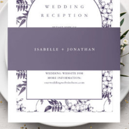 シンプルミニマル紫結婚病 招待状ベリーバンド