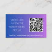 シンプルミニマル紫色グラデーションQR 名刺 (裏面)