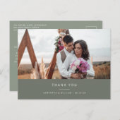 シンプルミニマル結婚の写真感謝してい ポストカード (正面/裏面)