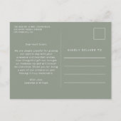 シンプルミニマル結婚の写真感謝してい ポストカード (裏面)