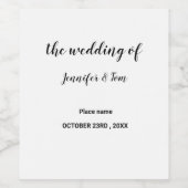 シンプルミニマル結婚の ワインラベル (シングルラベル)