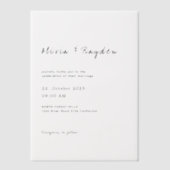 シンプルミニマル結婚スクリプト ベラム紙招待状 (正面)