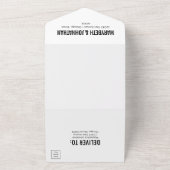 シンプルミニマル結婚タイポグラフィ オールインワン招待状 (外側)