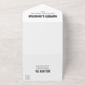 シンプルミニマル結婚タイポグラフィ オールインワン招待状 (外側)