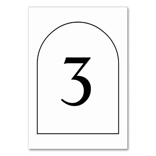 シンプルミニマル結婚ラストアーチの表番号 テーブルナンバー (正面)