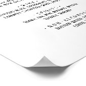 シンプルミニマル結婚リストのメニュー記号 ポスター (角)