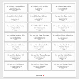 シンプルミニマル結婚リストゲスト住所 シール