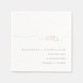 シンプルミニマル結婚リングや輪赤面ピッ結婚ク スタンダードカクテルナプキン (正面)