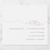 シンプルミニマル結婚リングや輪赤面ピッ結婚ク スパークリングワインラベル (シングルラベル)