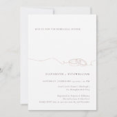 シンプルミニマル結婚リングや輪赤面リハーサルディナーディナー 招待状 (正面)