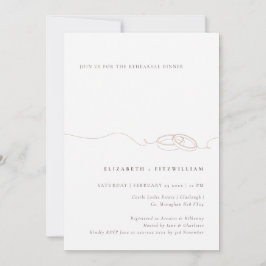 シンプルミニマル結婚リングや輪赤面リハーサルディナーディナー 招待状