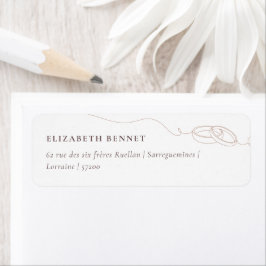 シンプルミニマル結婚リングや輪 | 赤面ピンクアドレス ラベル