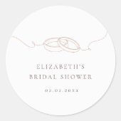 シンプルミニマル結婚リングや輪 | 赤面ピンクブライダル ラウンドシール (正面)