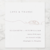 シンプルミニマル結婚リングや輪 | 赤面感謝してい愛 ワインラベル (シングルラベル)