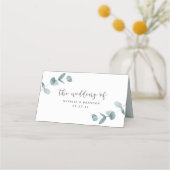 シンプルミニマル結婚主義ユーカリ表番号 プレイスカード (裏面)