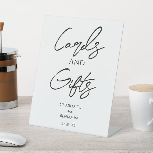 シンプルミニマル結婚式のカードとギフトサイン 台座サイン (インサイチュ)