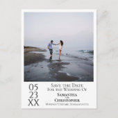 シンプルミニマル結婚式の写真を保存 ポストカード (正面)