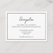 シンプルミニマル結婚式レセプションカード エンクロージャーカード (正面)