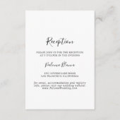 シンプルミニマル結婚式レセプション エンクロージャーカード (正面)