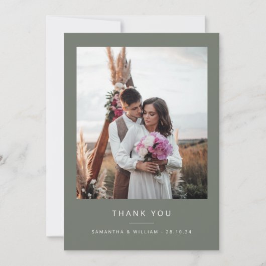 シンプルミニマル結婚感謝してい2写真 サンキューカード (正面)