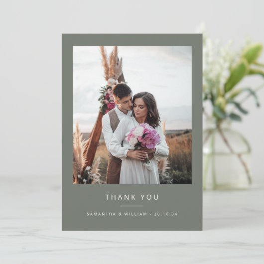 シンプルミニマル結婚感謝してい2写真 サンキューカード (スタンド正面)
