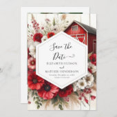 シンプルミニマル結婚納屋周囲の庭 セーブザデート (正面/裏面)