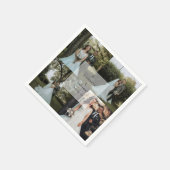 シンプルミニマル結婚者夫婦の写真コラージュ スタンダードカクテルナプキン (角)